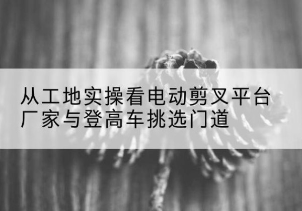 镇原电动剪叉升降平台厂家-从工地实操看电动剪叉平台厂家与登高车挑选门道