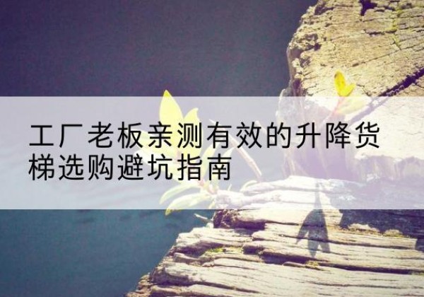 镇原升降货梯怎么选-工厂老板亲测有效的升降货梯选购避坑指南