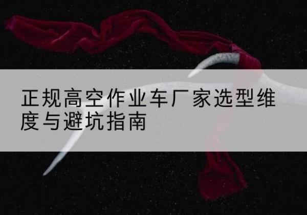 镇原高空作业车厂家-正规选型维度与避坑指南